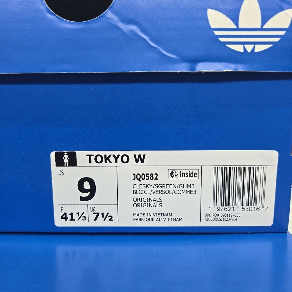 adidas Women's Tokyo JQ0582 Clear Sky Solar Green Gum Shoes Size 9 New - Picture 8 of 8